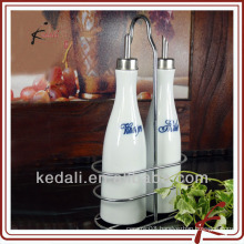 ceramic salt pepper oil and vinegar set with stand